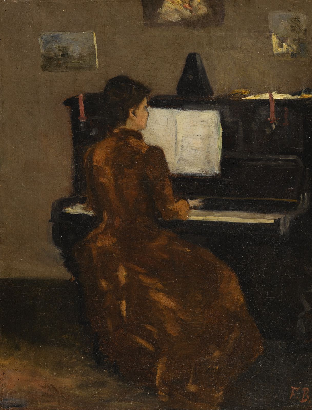 Фредерик Базиль - Молодая женщина за пианино
